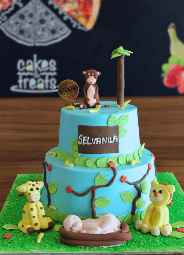 Monkey Kingdom - Jungle Theme Cake in Trichy - Fondant Cake