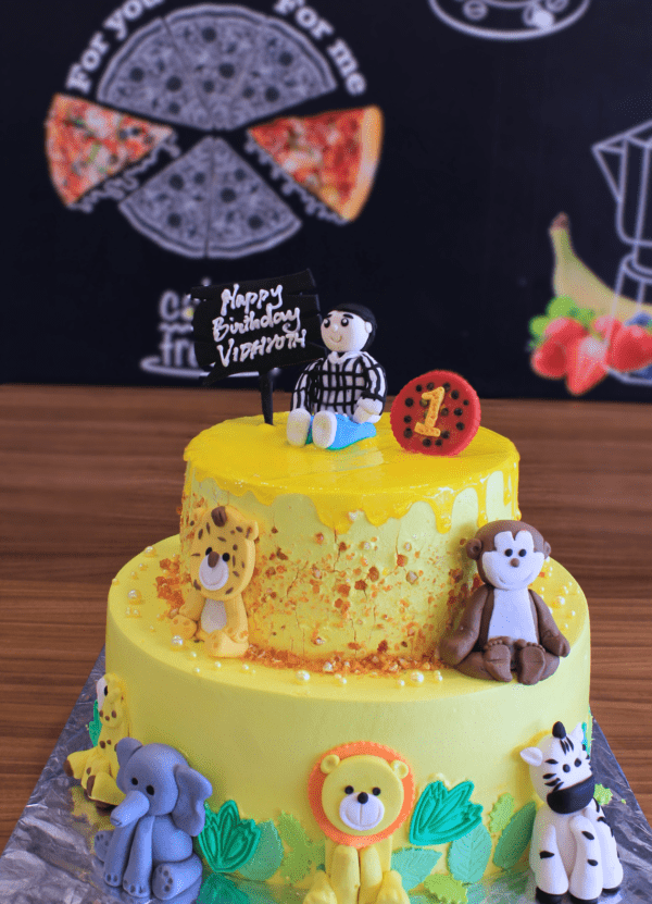 Animals 1st Birthday Cake in Trichy