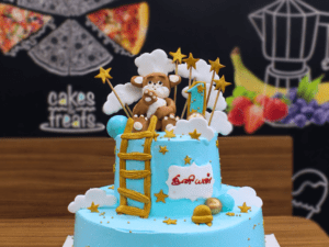 Teddy & Cloud 1st Birthday cake in Trichy.